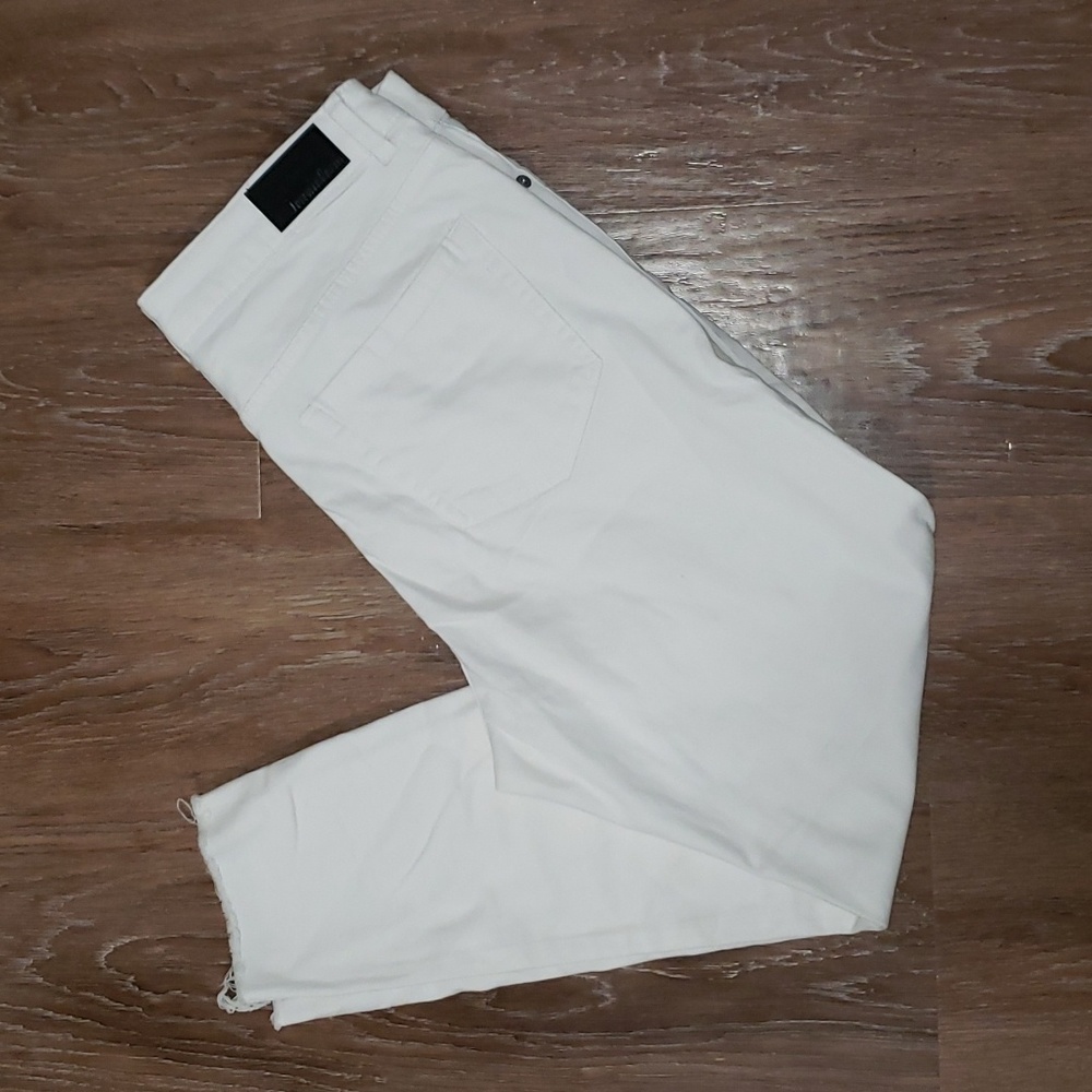 (10) NWT Jeaniologie Mid Rise Cropped Skinny Stretch Denim Raw Hems